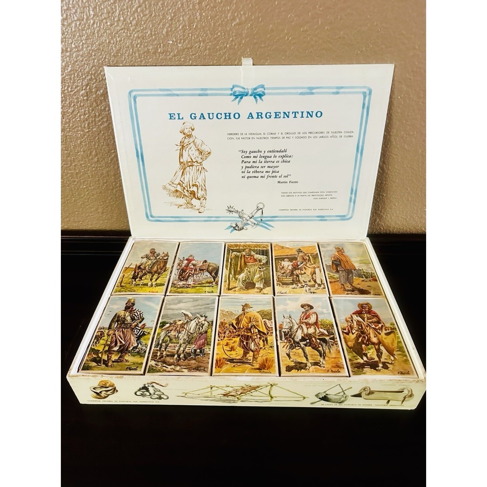 Vintage El Gaucho Argentino 20 Matchbox Presentation Set Enrique Rapela Rare - Picture 2 of 16